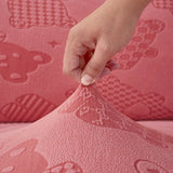Sofa Cushion Cover – Embossed Floral – Soft Blush