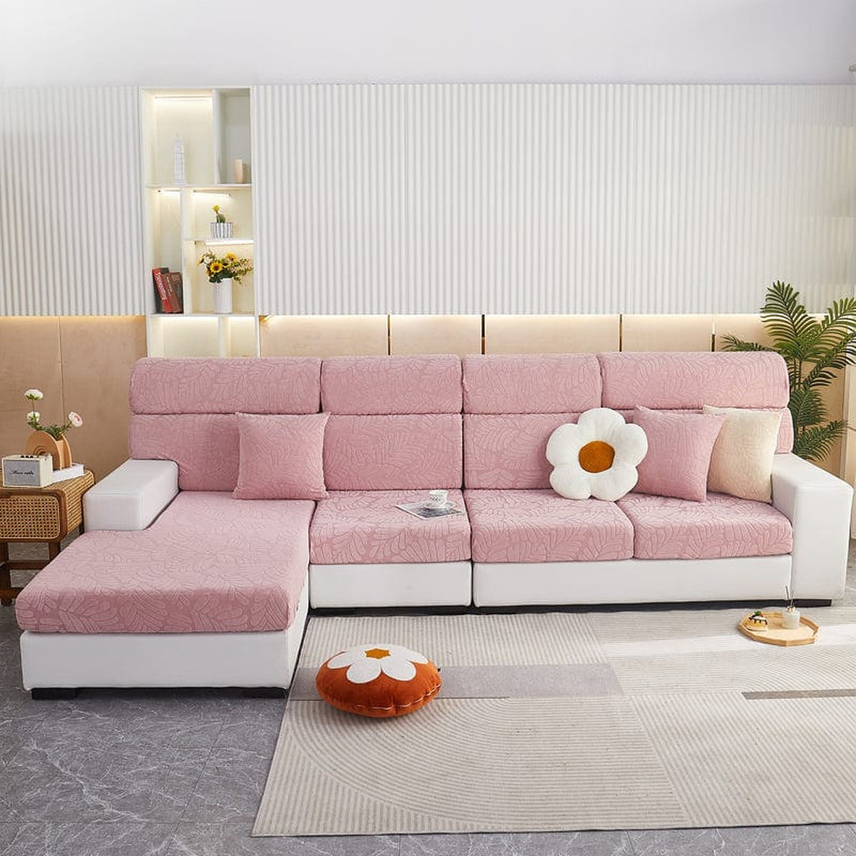 Sofa Cushion Cover – Bubble Plush – Soft Blush