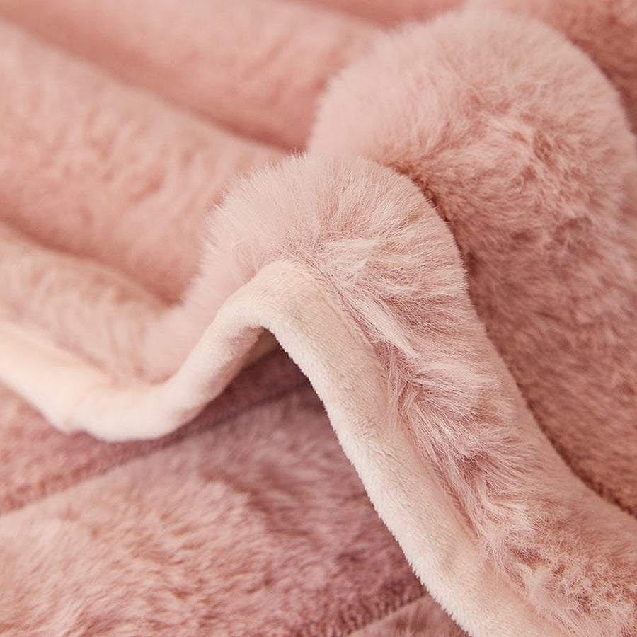 Non-Slip Sofa Cover – Velvet Ribbed – Soft Blush
