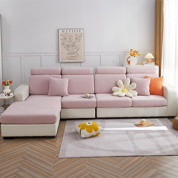 Sofa Cushion Cover – Corduroy Knit – Soft Blush
