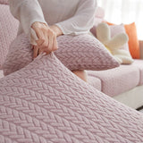 Sofa Cushion Cover – Corduroy Knit – Soft Blush