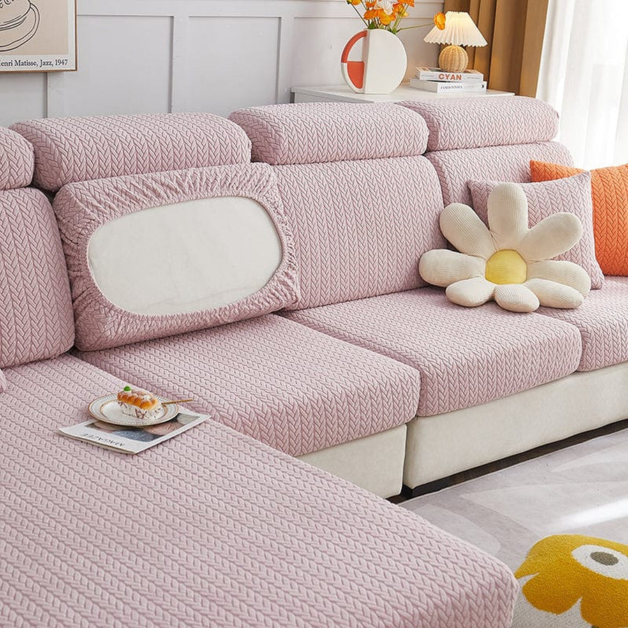 Sofa Cushion Cover – Corduroy Knit – Soft Blush