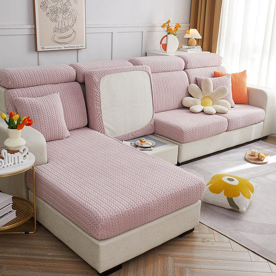 Sofa Cushion Cover – Corduroy Knit – Soft Blush