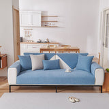Non-Slip Sofa Cover – Plain Stretch – Stormy Blue
