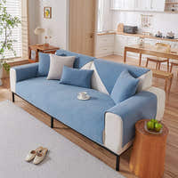 Non-Slip Sofa Cover – Plain Stretch – Stormy Blue