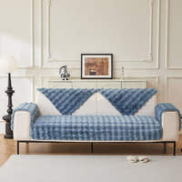 Non-Slip Sofa Cover – Velvet Bubble – Stormy Blue