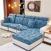 Sofa Cushion Cover – Embossed Floral – Stormy Blue