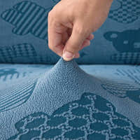 Sofa Cushion Cover – Embossed Floral – Stormy Blue