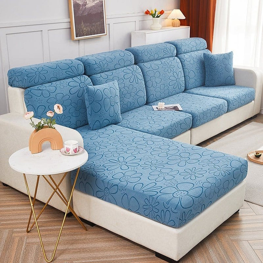 Sofa Cushion Cover – Plain Stretch – Stormy Blue
