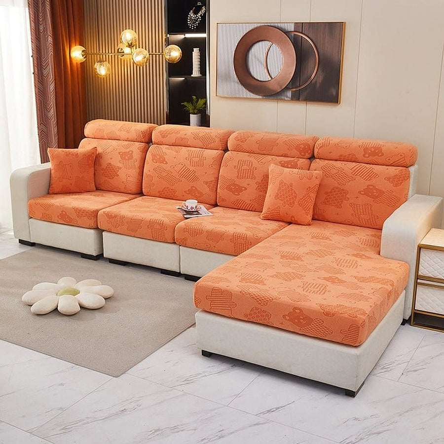 Sofa Cushion Cover – Embossed Floral – Terracotta