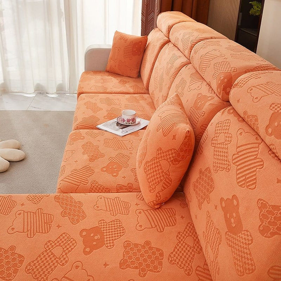 Sofa Cushion Cover – Embossed Floral – Terracotta