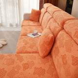 Sofa Cushion Cover – Embossed Floral – Terracotta