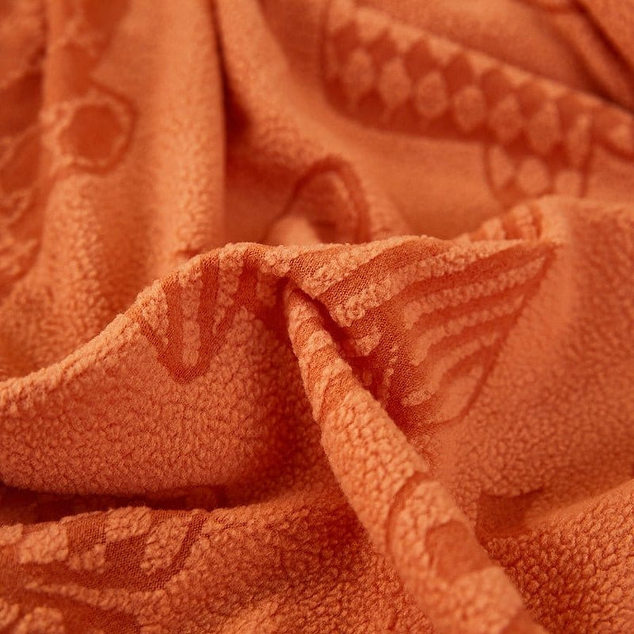 Sofa Cushion Cover – Embossed Floral – Terracotta
