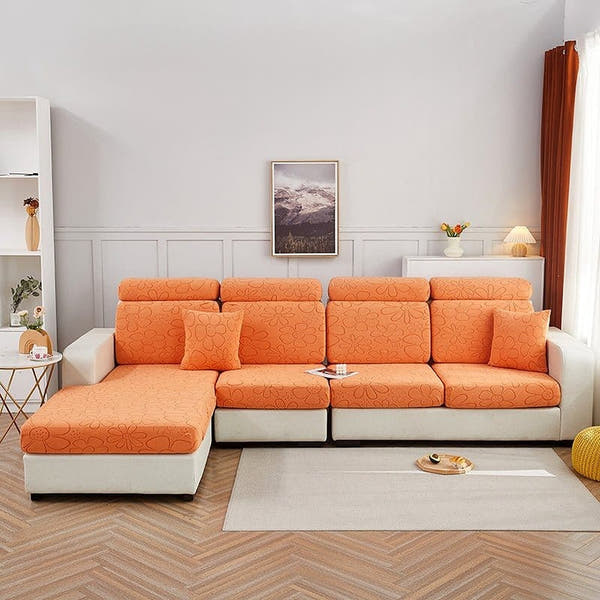 Sofa Cushion Cover – Plain Stretch – Terracotta