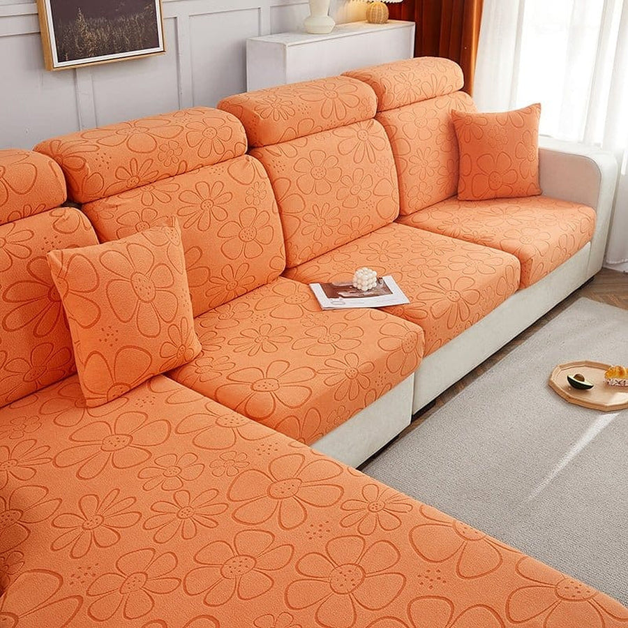 Sofa Cushion Cover – Plain Stretch – Terracotta