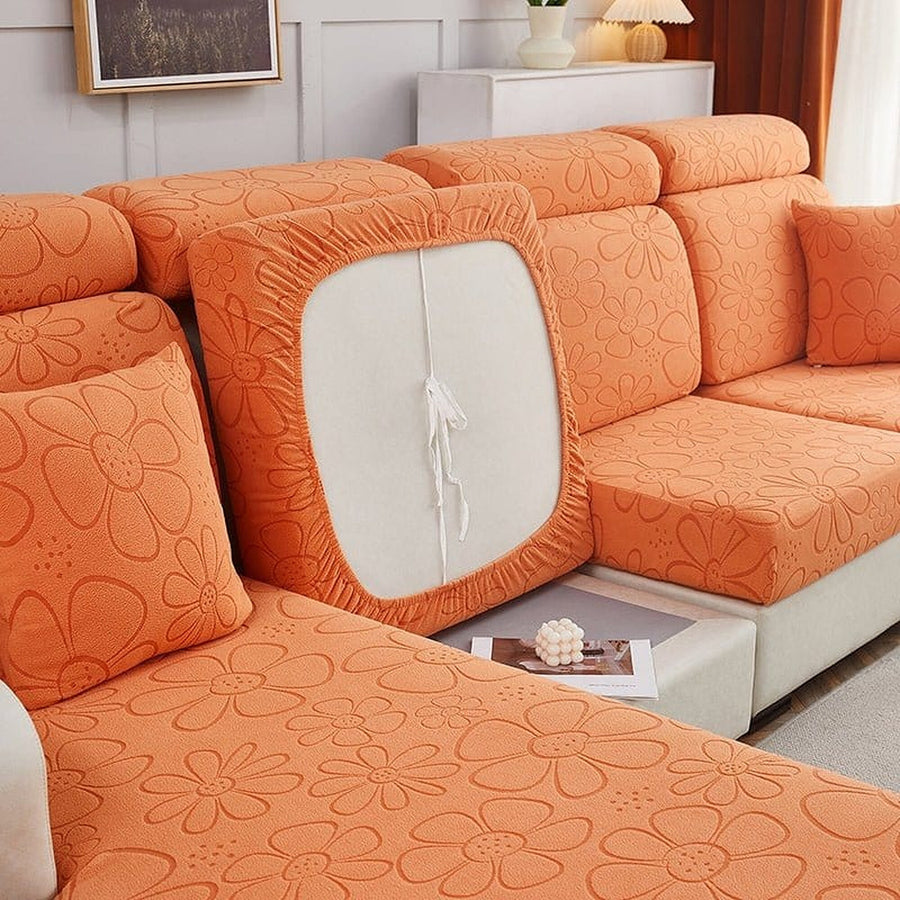 Sofa Cushion Cover – Plain Stretch – Terracotta