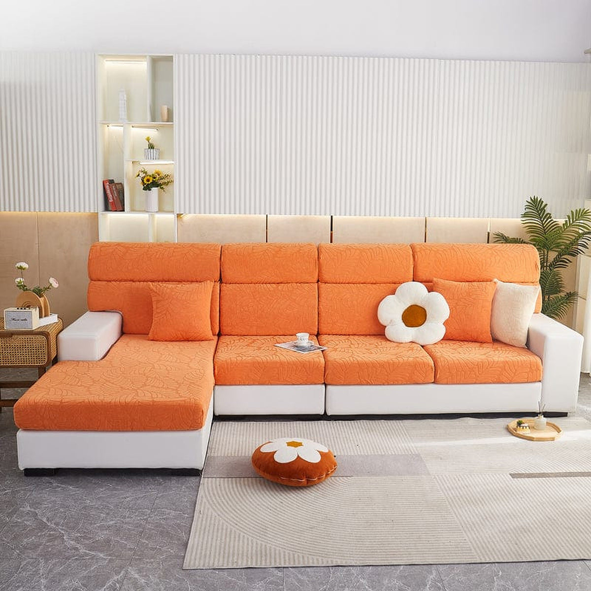 Sofa Cushion Cover – Corduroy Knit – Terracotta