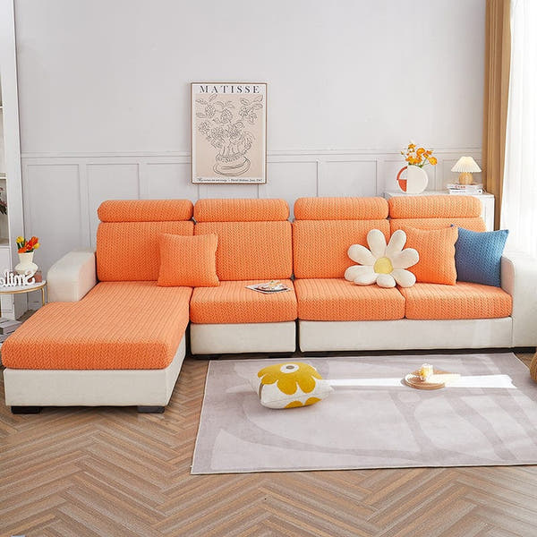 Sofa Cushion Cover – Corduroy Knit Sectional – Terracotta