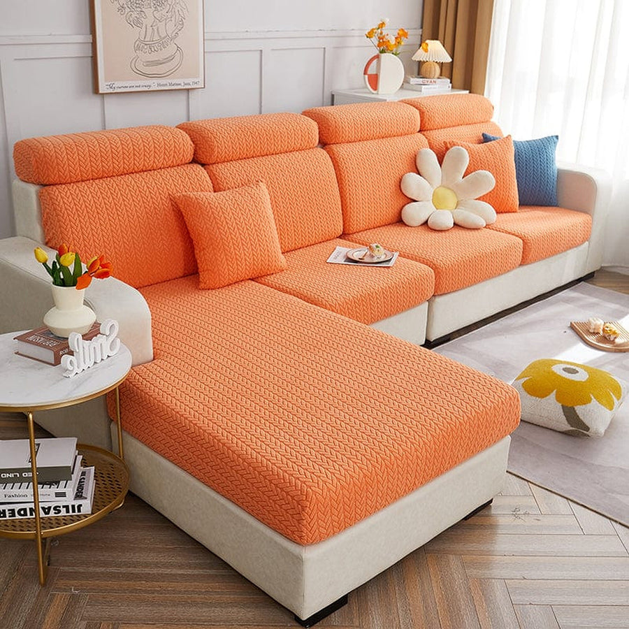 Sofa Cushion Cover – Corduroy Knit Sectional – Terracotta