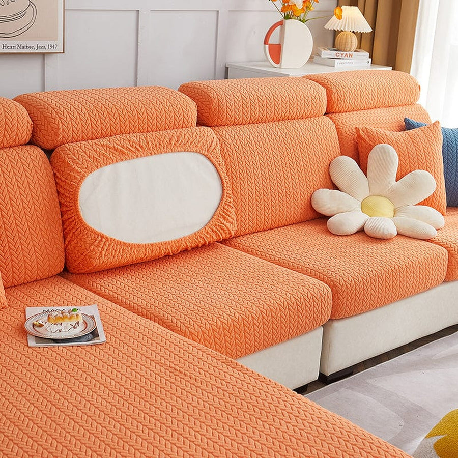 Sofa Cushion Cover – Corduroy Knit Sectional – Terracotta