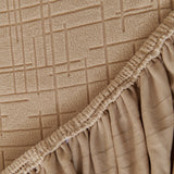 Boucle-Style Sand Quilted Waffle sofa cover, woven texture in close-up, view 5