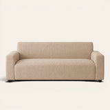 Boucle-Style Sand Quilted Waffle sofa cover on a plain studio background, view 5