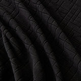 Ink Black Quilted Waffle sofa cover, woven texture in close-up, view 4
