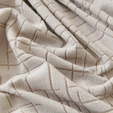 Pearl Grey Quilted Waffle sofa cover, woven texture in close-up, view 3
