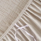 Pearl Grey Quilted Waffle sofa cover, surface detail at close range, view 3