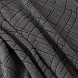 Stone Grey Quilted Waffle sofa cover, woven texture in close-up, view 6