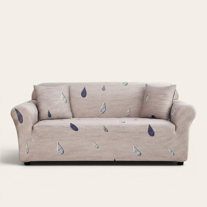 Sofa Cover – Raindrop Print – Bouclé Sand