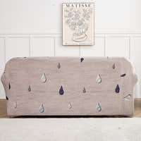 Sofa Cover – Raindrop Print – Bouclé Sand