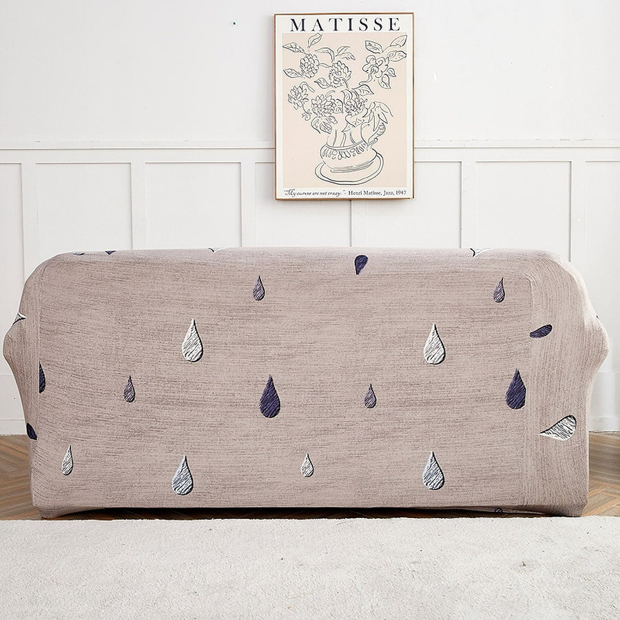 Sofa Cover – Raindrop Print – Bouclé Sand