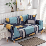 Sofa Cover – Retro Abstract – Stormy Blue