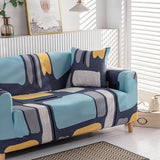 Sofa Cover – Retro Abstract – Stormy Blue