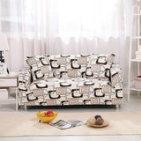 Sofa Cover – Retro Print – Bouclé Sand