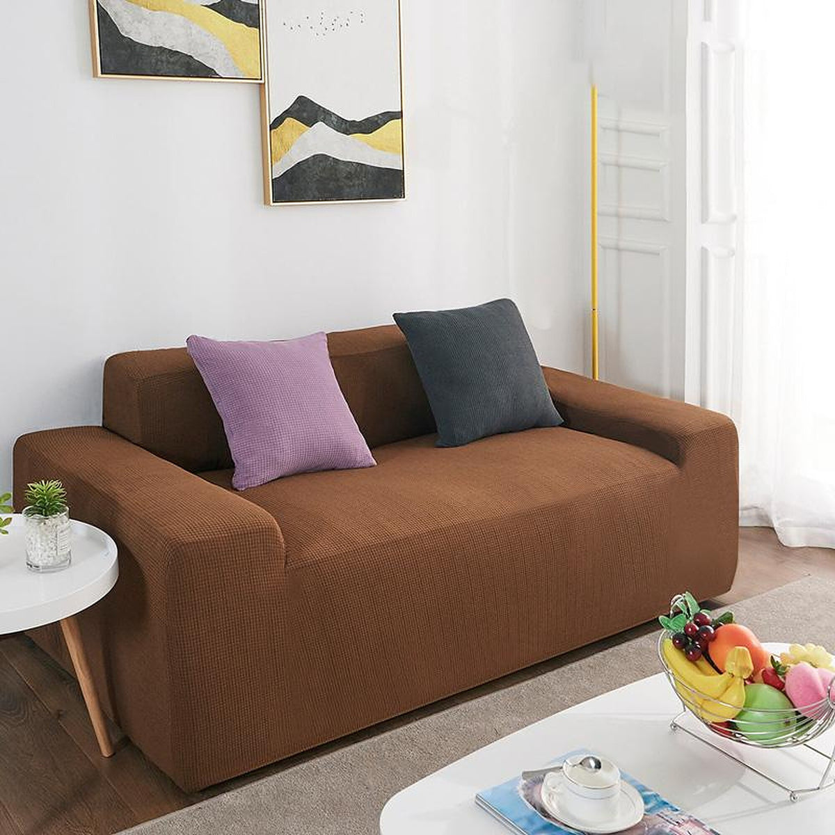 Sofa Cover – Smooth Sectional – Caramel