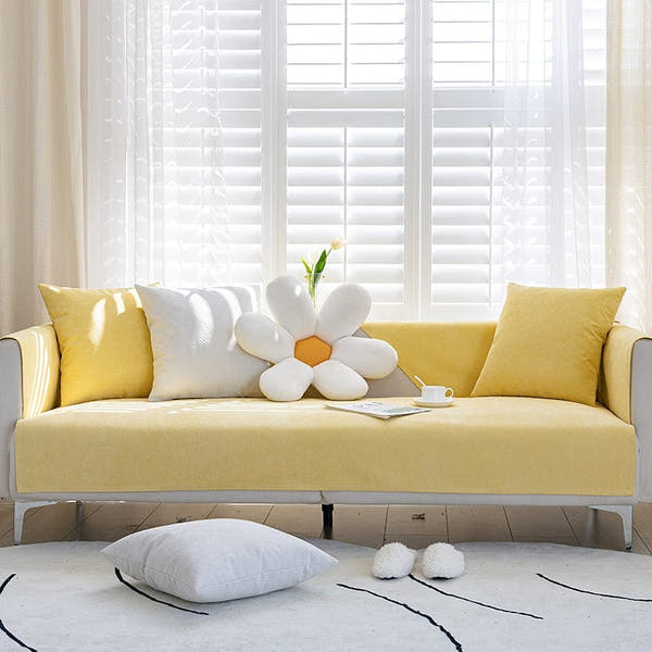 Non-Slip Sofa Cover – Plain Stretch – Honey