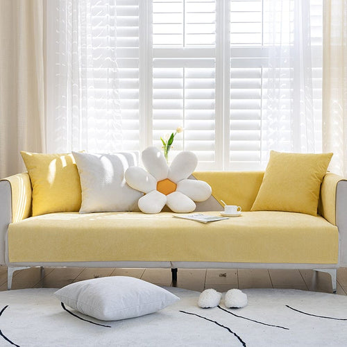 Non-Slip Sofa Cover – Plain Stretch – Honey