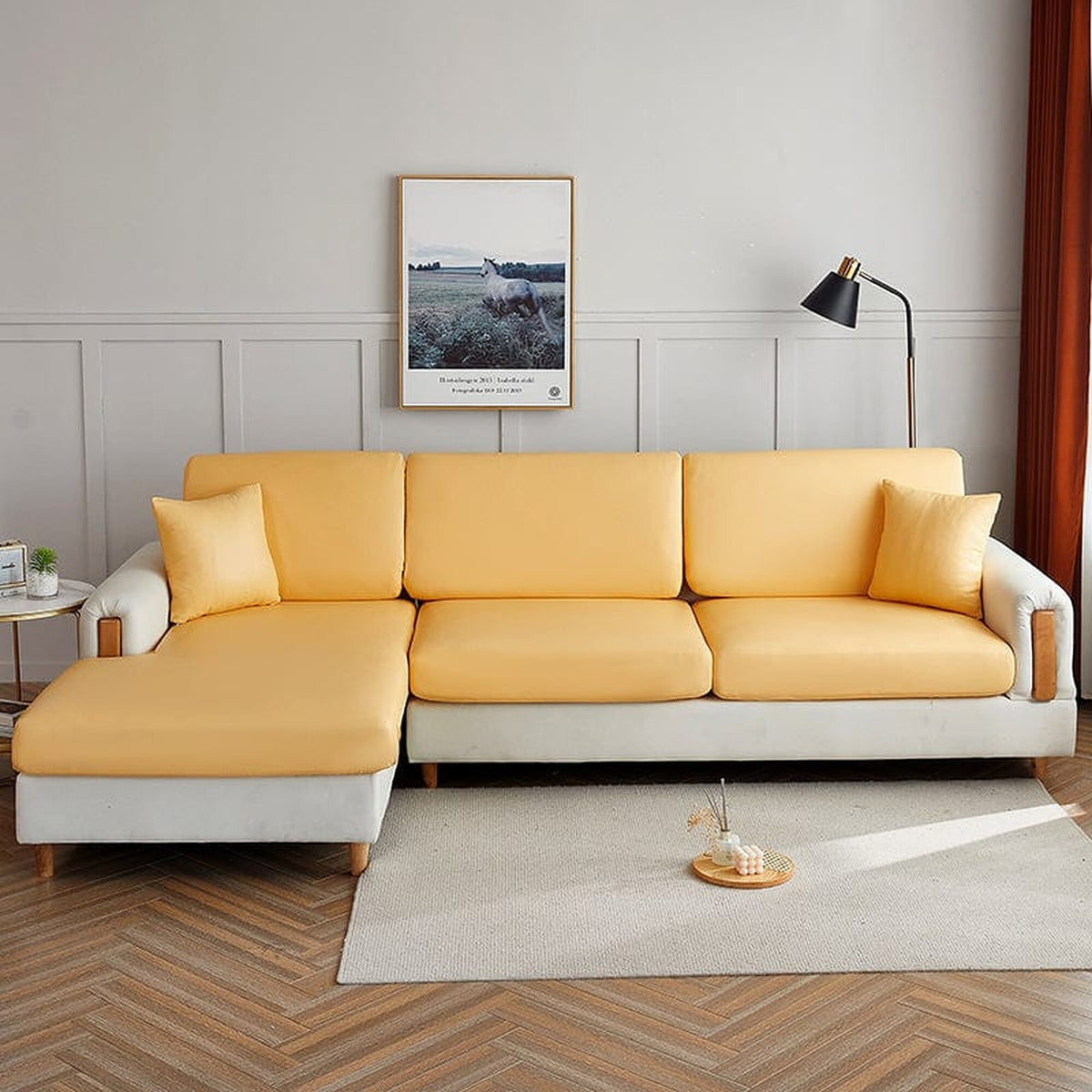 Sofa Cushion Cover – Plain Stretch Wide – Honey