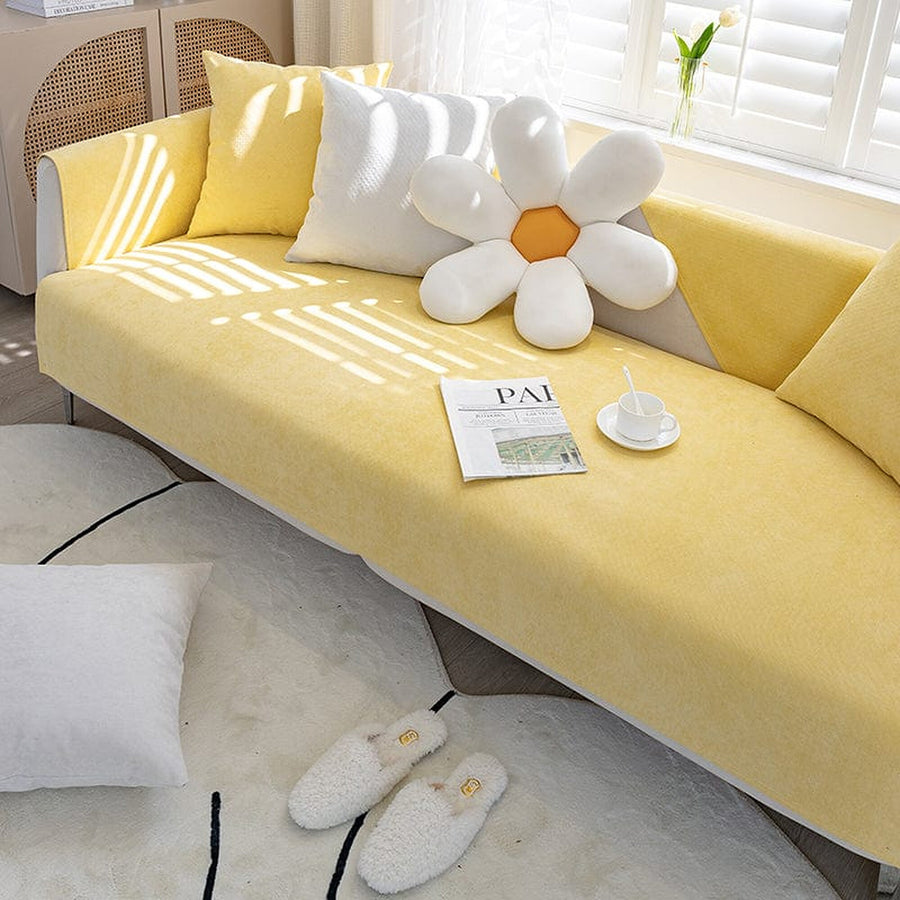 Non-Slip Sofa Cover – Plain Stretch – Honey