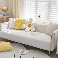 Non-Slip Sofa Cover – Plain Stretch – Ivory Cream