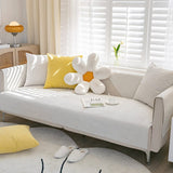 Non-Slip Sofa Cover – Plain Stretch – Ivory Cream