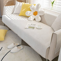 Non-Slip Sofa Cover – Plain Stretch – Ivory Cream