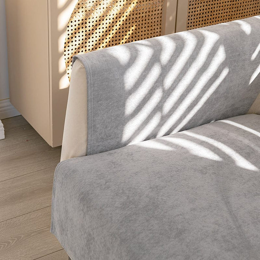 Non-Slip Sofa Cover – Plain Stretch Wide – Pearl Grey