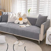 Non-Slip Sofa Cover – Plain Stretch Sectional – Pearl Grey