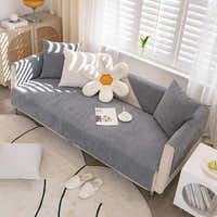 Non-Slip Sofa Cover – Plain Stretch Sectional – Pearl Grey