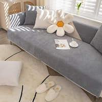Non-Slip Sofa Cover – Plain Stretch Sectional – Pearl Grey