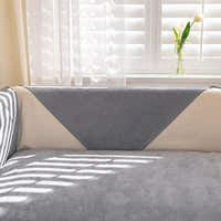 Non-Slip Sofa Cover – Plain Stretch Sectional – Pearl Grey