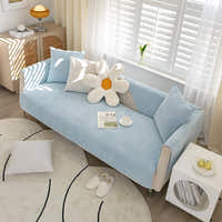 Non-Slip Sofa Cover – Plain Stretch – Sky Mist